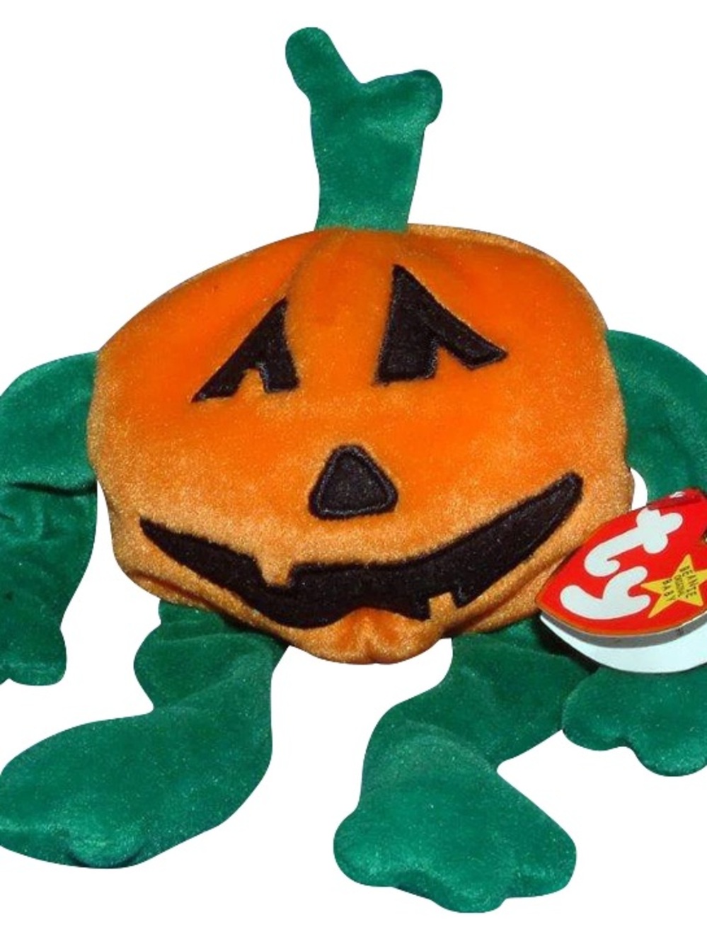Ty Pumpkin Plush with Green Limbs - Orange & Green